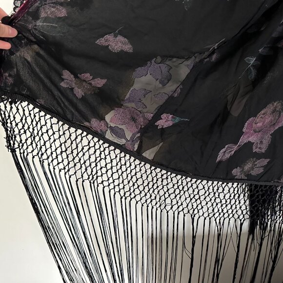 Dolls Kill Widow NWT Love to Love Her Goth Boho Velvet Lace Fringed Hem XS S - Picture 6 of 14